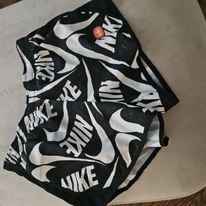 Nike Black and White Graphic Shorts
